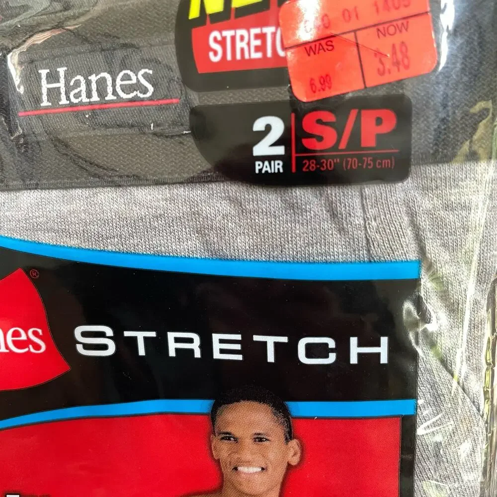 Hanes Stretch No Fly Boxer Briefs Men Small Pair of Gray Underwear New Vtg 2004
